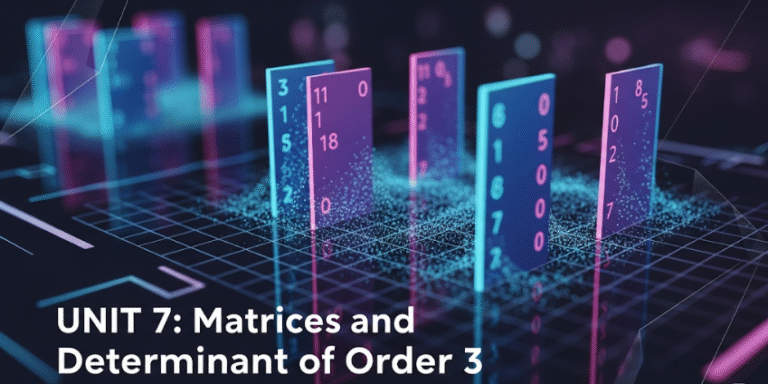 MATHEMATICS S5 UNIT 7: Matrices and Determinant of Order 3.