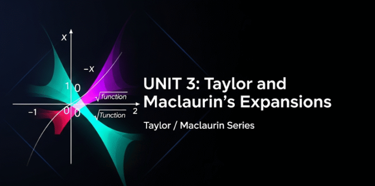 MATHEMATICS S6 UNIT 3: Taylor and Maclaurin’s Expansions