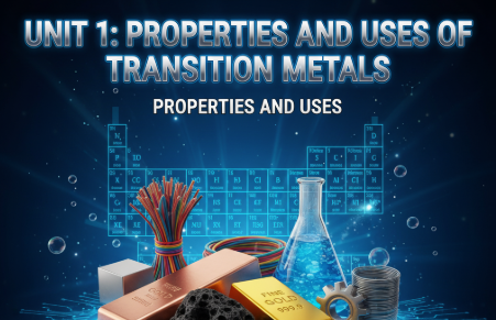 CHEMISTRY S6 UNIT 1: PROPERTIES AND USES OF TRANSITION METALS.