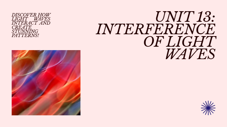 PHYSICS S5 Unit 13: Interference of Light Waves.